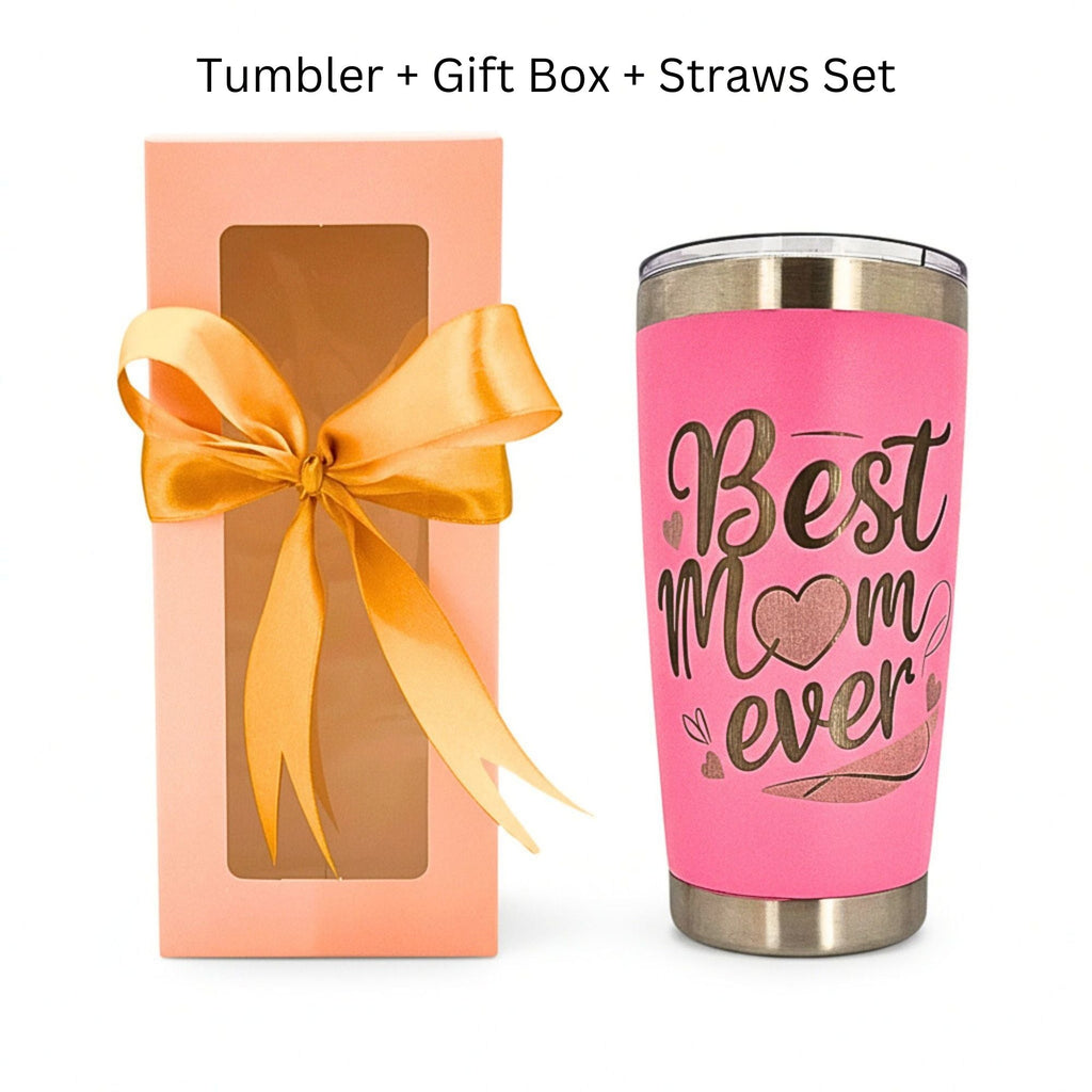Best Mom Ever 20oz Tumbler Gift Set for Mother's Day & Birthday